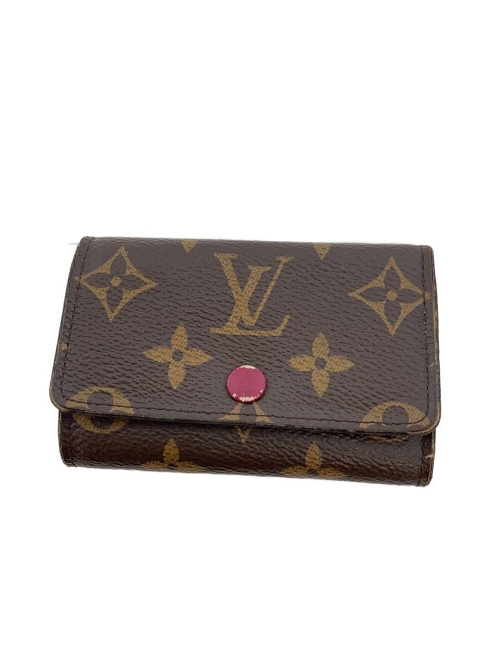 LOUIS VUITTON Multicles Monogram Canvas Fuschia Pink Key Case Wallet Brown